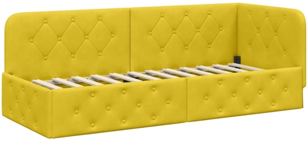 vidaXL Eckbettgestell mit Kopfteil Gelb 80x200 cm Samt 42016519