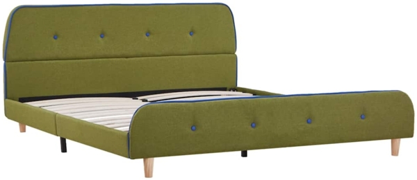 vidaXL Bettgestell ohne Matratze Grün Stoff 135x190 cm 281113