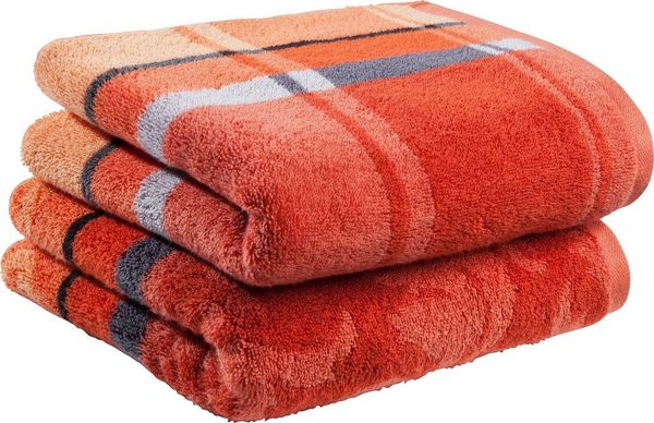 Erwin Müller Duschtuch Duschtuch "Ludwigsburg" 2er-Pack, Jacquard, Walk-Frottier Karo/Ornamente
