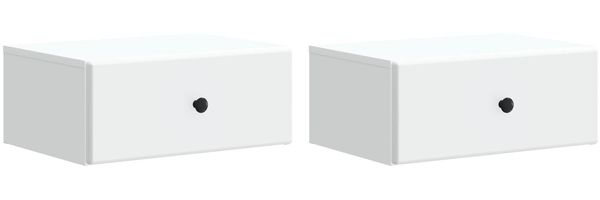 vidaXL Wandmontierter Nachttisch 2 pcs Weiß 49 x 34,5 x 20 cm 899126