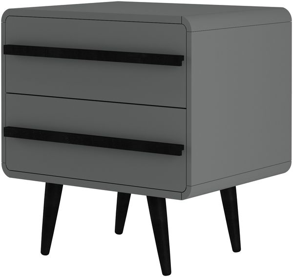 Nachtkommode >Oskar< in Grau - 51x54x39cm (BxHxT)