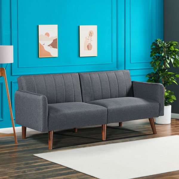 Schlafsofa Malå mit Liegefunktion 175x70x72 cm Grau [en. casa]