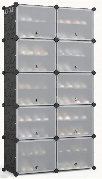 Mondeer Schuhregal Schuhschrank, Kunststoff-Schuhschrank mit Tür, Platzsparend, für 20-40 Paar Schuhe