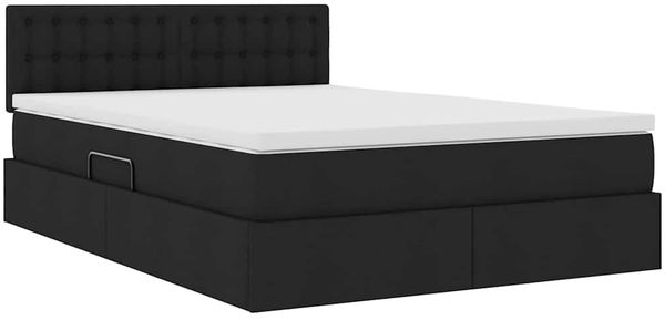 vidaXL LED-Speicherbett mit Matratze Schwarz 140 x 200 cm Stoff 3371276 Bild 6