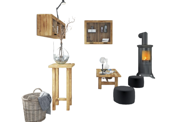 Beistelltisch Ringo aus Wildeiche massiv 40x40x80 cm mit Holzfußgestell