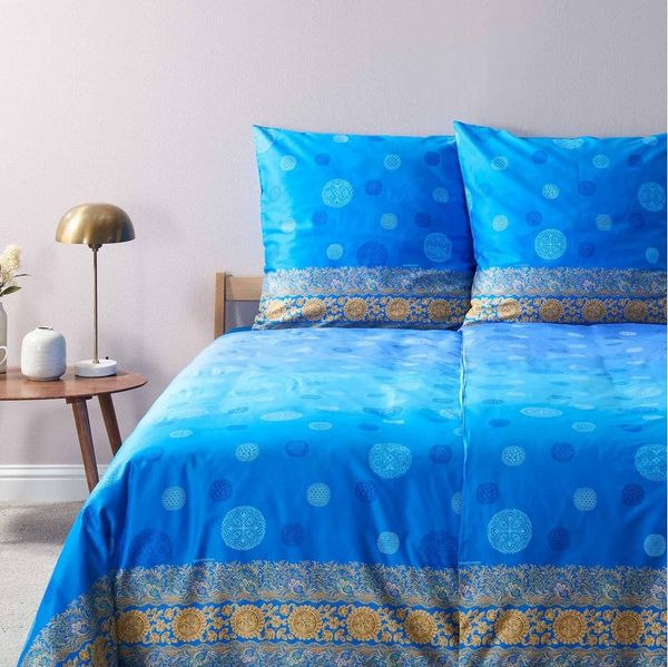 Bassetti Bettwäsche Bassetti Satin Bettwäsche PALLAVICINO, C1 Azurblau, Baumwolle, 2 teilig