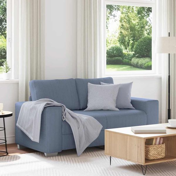 Zweisitzer-Sofa, Moderne Sofa Blau 160 x 77 x 82 cm Cordstoff