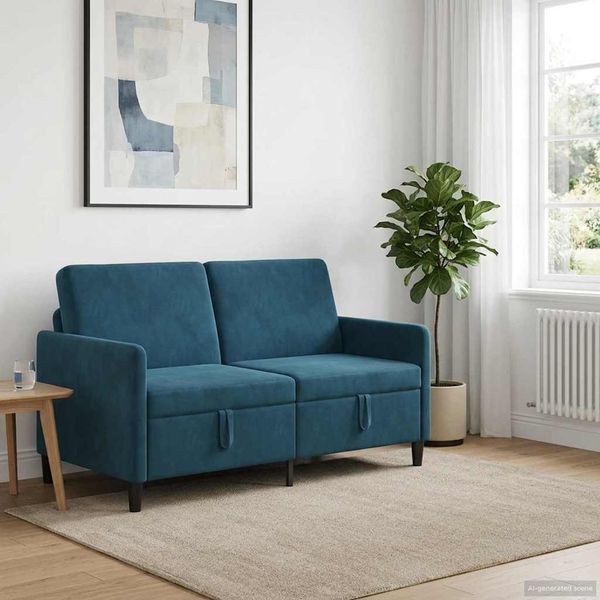 vidaXL Sofa mit Stauraum Blau 152 x 78 x 87 cm Polyester 42036942