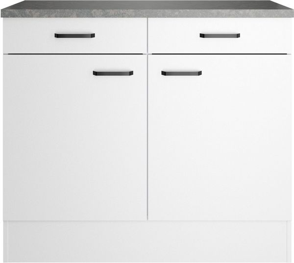 OPTIFIT Unterschrank OPTImulti Breite 100 cm, Tiefe 60 cm, mit 2 Türen, 2 Schubkästen, 1 Einlegeboden