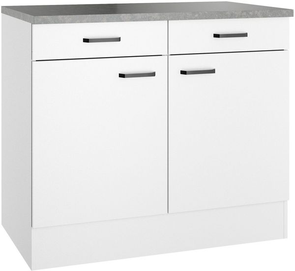 OPTIFIT Unterschrank OPTImulti Breite 100 cm, Tiefe 60 cm, mit 2 Türen, 2 Schubkästen, 1 Einlegeboden
