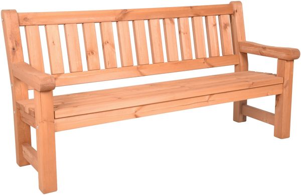 Gartenbank TOBIAS 3-Sitzer - 184cm Breit, Kiefer, Kieferbraun | Terrassenbank Wetterfest Sitzbank Outdoor Bank