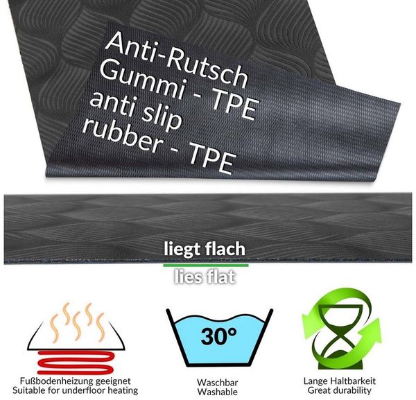 ANRO Küchenläufer Premium BAKER Läufer Küchenteppich Teppich Textil, Eckig, Höhe: 3 mm, Velour Bild 3