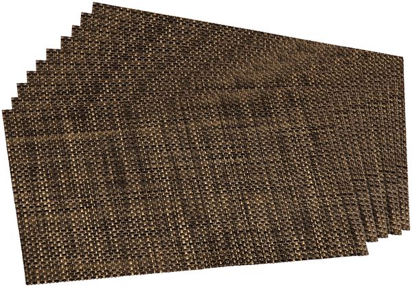 10 Platzsets aus Kunststoff, messing-goldfarben - 43x29 cm
