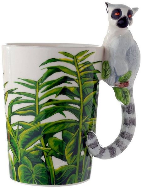 Puckator Tasse Lemur Tasse mit 3D Henkel Becher Katta