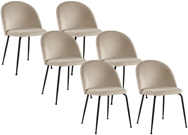 Vente-unique - MELBOURNE Stuhl SamtStoff Beige - B 55 cm x H 77 cm x L 50 cm