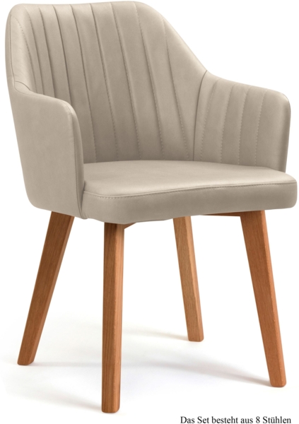 Armlehnstuhl (8er-Set) Dasi 58x81x60 Eiche geölt/Natur