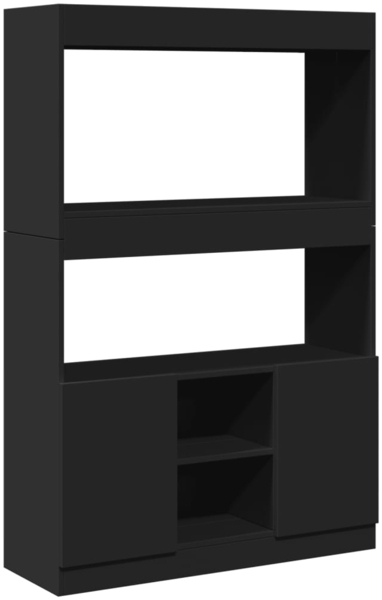 vidaXL Highboard Schwarz 92x33x140 cm Holzwerkstoff 3309610