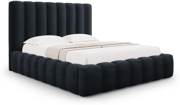 Micadoni Bett Kelp Samt Bluvel Dunkelblau 180x200