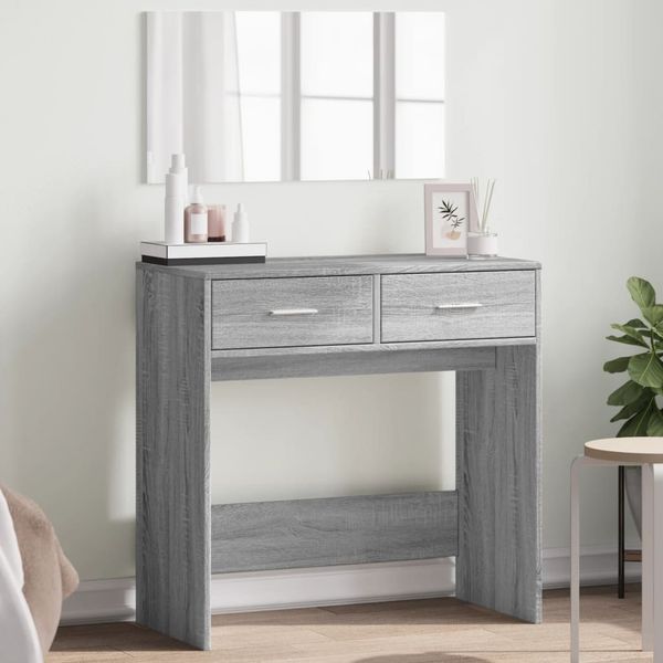 Schminktisch, Frisiertisch mit Spiegel Grau Sonoma 80 x 39 x 80 cm