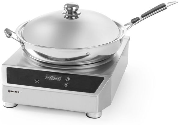 HENDI Induktionswok Modell 3500, Profi Line, Induktionswok+Pfanne, 230V/3500W, 340x450x(H)295mm