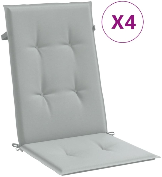 vidaXL Hochlehner-Auflagen 4 Stk. Melange Hellgrau 120x50x4 cm Stoff 4002413