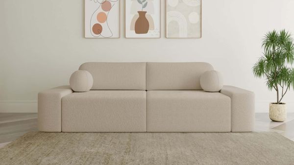 Sofa Oval mit Schlaffunktion | Bettkasten |verschiedene Farben erhältlich