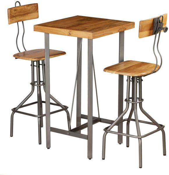 vidaXL Bar-Set 3-tlg. Recyceltes Massivholz Teak 245808