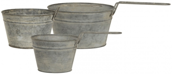 Chic Antique - 3er Set Blumentopf Pflanztopf mit Griff D13/15/17,5cm 65084800