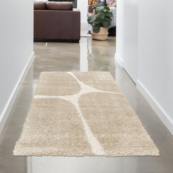 Carpetia Teppich Moderner Hochflor Teppich weiche Oberfläche stilvoll in Creme Beige, rechteckig