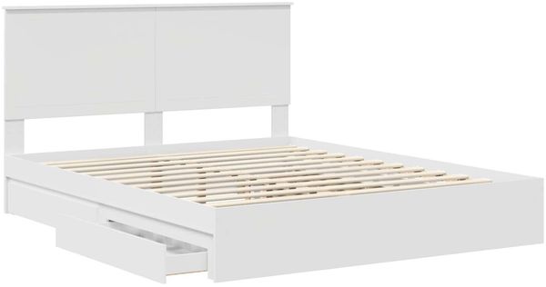 vidaXL Aufbewahrungsbett mit Kopfteil Weiß 160 x 200 cm Holzwerkstoff 3411187 Bild 5