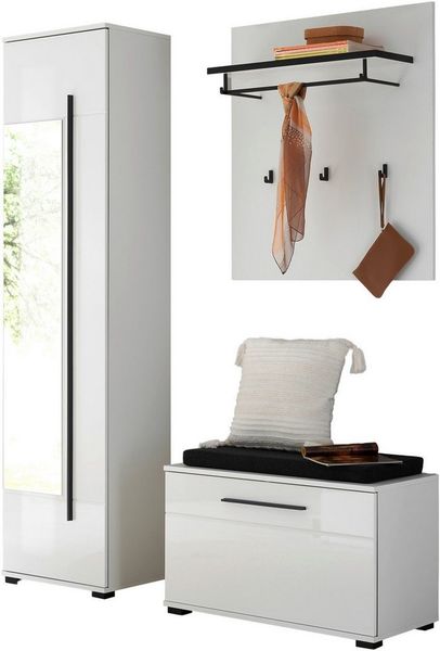 Home affaire Garderoben-Set Cantara, moderne Garderobe, Komplettset mit viel Stauraum, (Komplett-Set, 3-St)