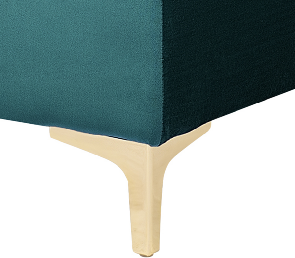 Ottomane Samtstoff blaugrün ABERDEEN Bild 5