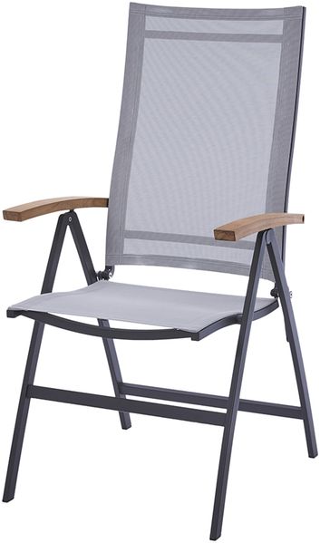 Diamond Garden Valencia Klappsessel Teak-Armlehne - schwarz / weiß