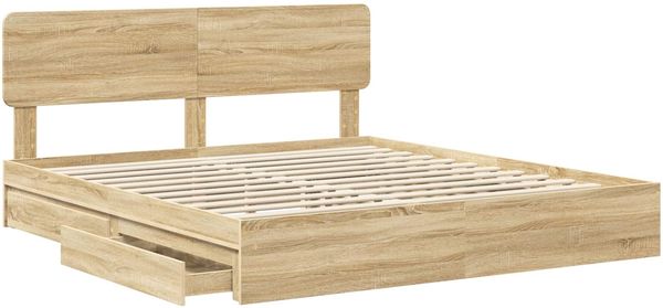 vidaXL Aufbewahrungsbett Sonoma-Eiche 180 x 200 cm Holzwerkstoff 3412250 Bild 5