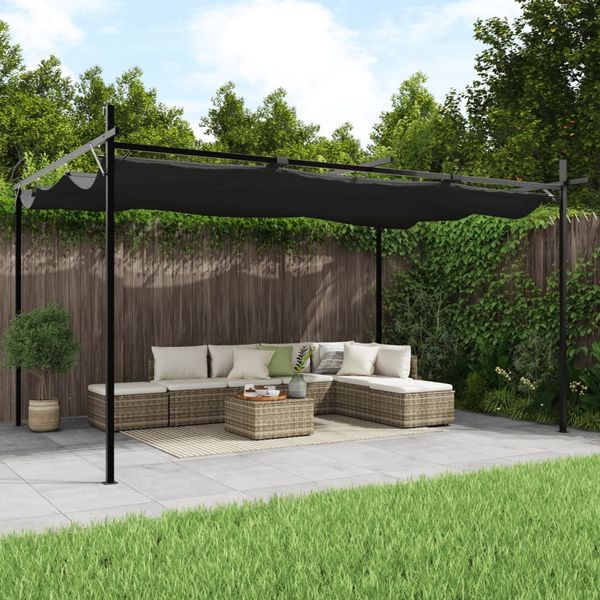 vidaXL Pergola mit Schiebedach Anthrazit 395x292x230 cm 360119
