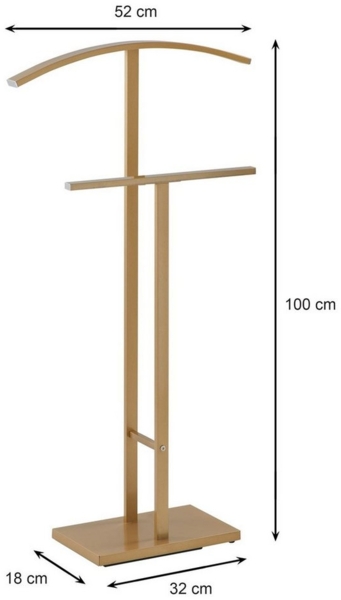 IDIMEX Herrendiener SCOTT, Stummer Diener mit Hosenbühel, Metall Damendiener Kleiderbügel gold Bild 2