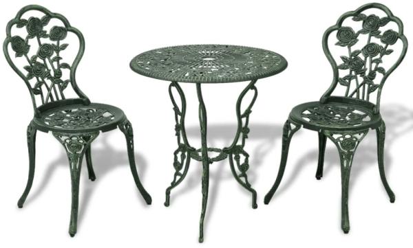 vidaXL 3-tlg. Bistro-Set Aluminiumguss Grün 42164