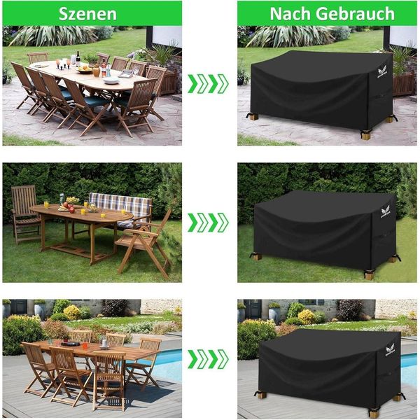 Schutzhülle für Gartenbank 185x69x65/96cm 600D Oxford wasserdicht uv-beständig Bild 6