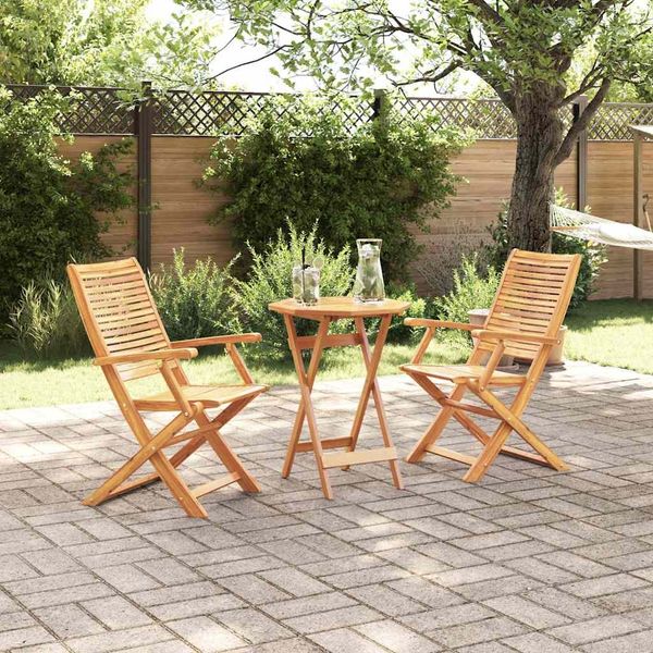 vidaXL Klapp Bistro Set 3 pcs Braun Massivholz Akazie 3375693