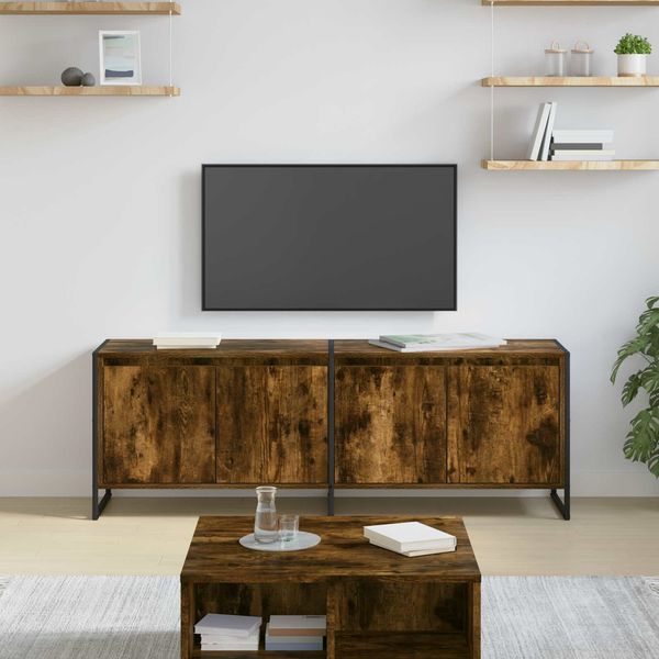 vidaXL TV-Schränk Raucharbe 140 x 36 x 49,5 cm Holzwerkstoff 886512