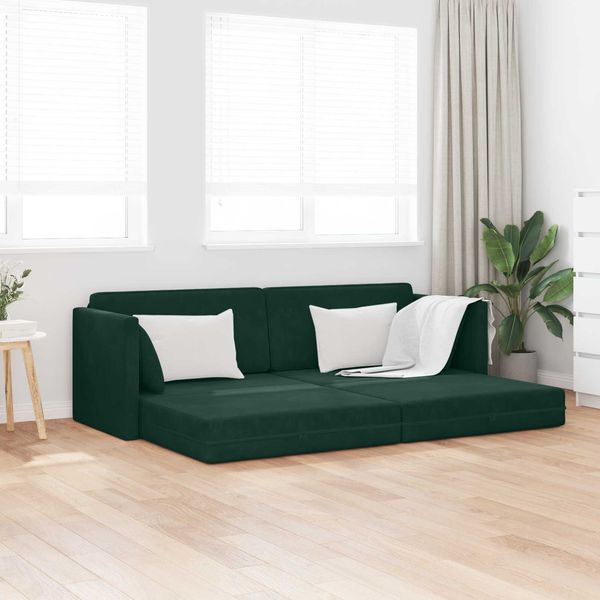 vidaXL Boden-Sofa-Bett Dunkelgrün 213 x 70 x 77 cm Samt 4106728