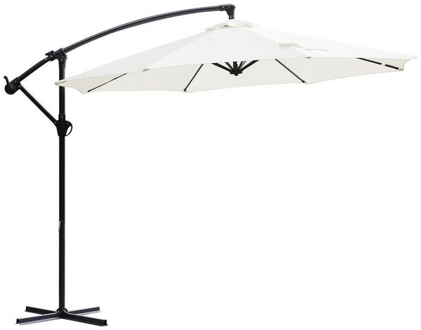 Sekey Ampelschirm 3m Sonnenschirm mit Kurbel, Sonnenschutz UV50+, mit Kreuzständer, LxB: 300,00x300,00 cm, wasserdicht, Rund, für Terrasse oder Garten