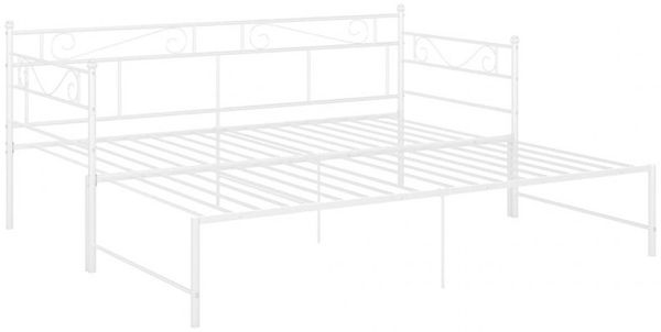 vidaXL Auszieh-Bettgestell, Metall, weiß, 90x200 cm Bild 15