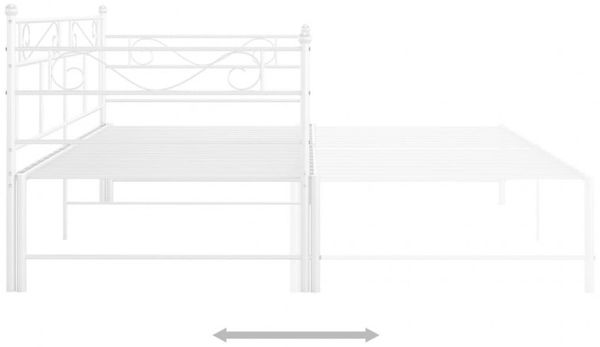 vidaXL Auszieh-Bettgestell, Metall, weiß, 90x200 cm Bild 16