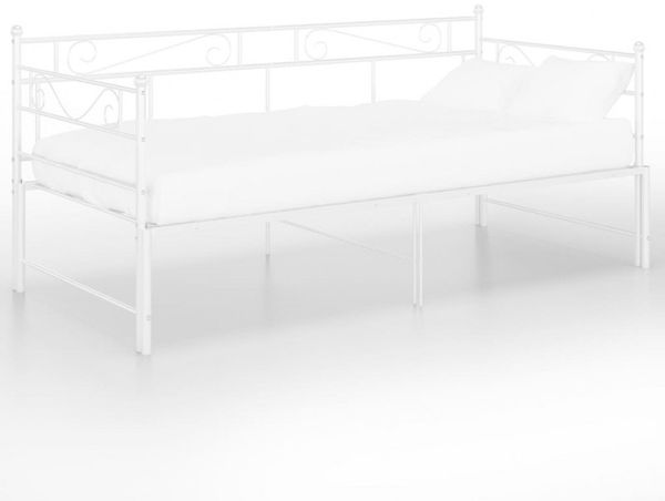 vidaXL Auszieh-Bettgestell, Metall, weiß, 90x200 cm Bild 13