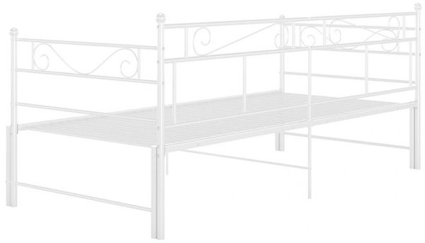 vidaXL Auszieh-Bettgestell, Metall, weiß, 90x200 cm Bild 9