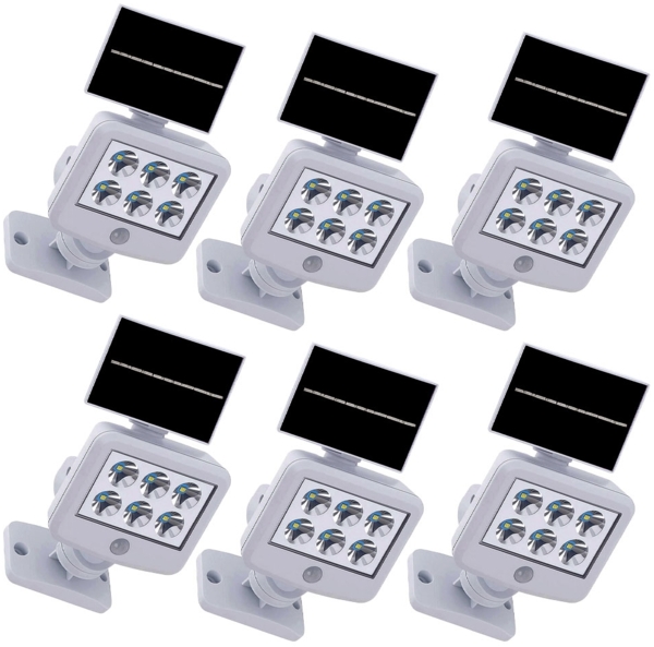6er Set LED Solarleuchte, weiß, Bewegungsmelder, L 12,8 cm
