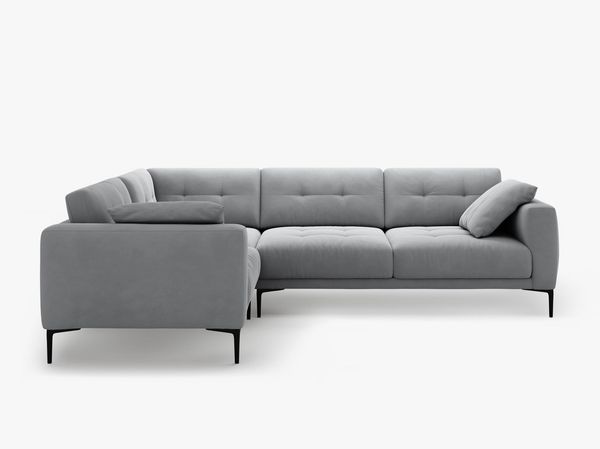 Micadoni Ecksofa Bemy 4-Sitzer Links Samt Grau Bild 2