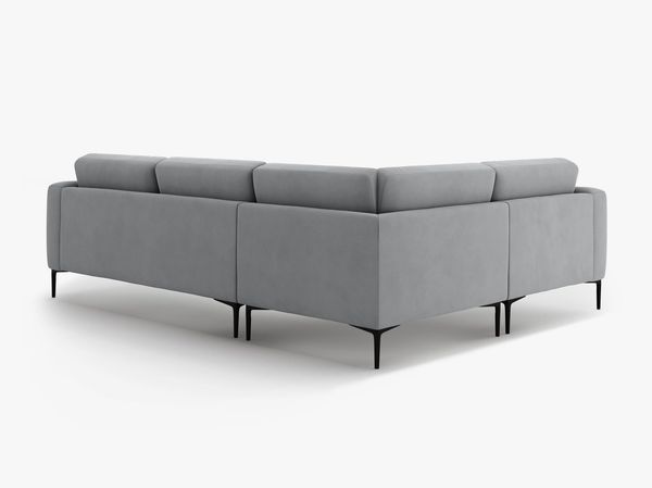 Micadoni Ecksofa Bemy 4-Sitzer Links Samt Grau Bild 3