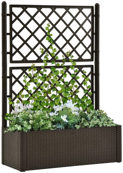 vidaXL Garten-Hochbeet mit Spalier und Selbstbewässerungssystem Mokka 313968
